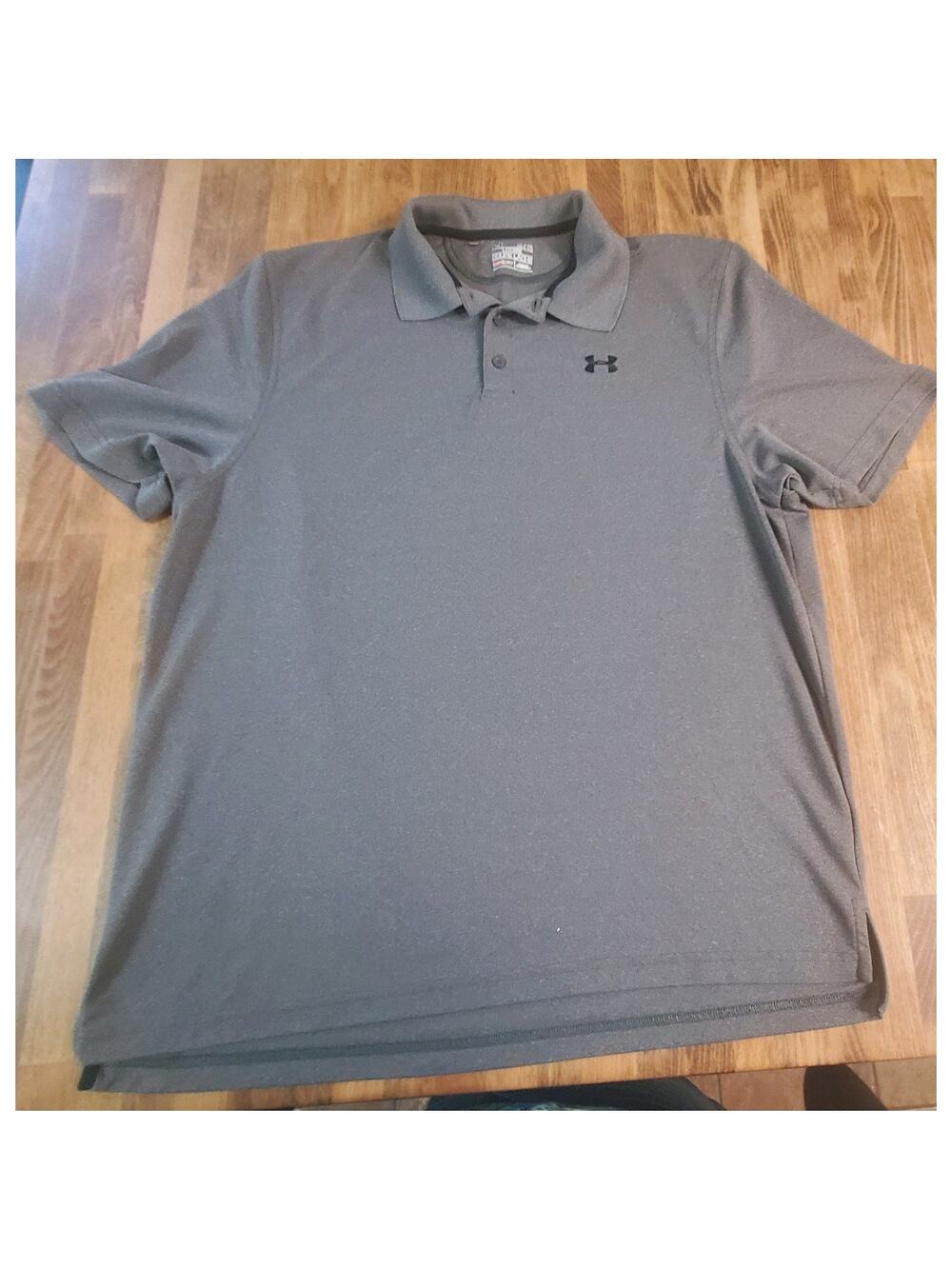 Under Armour Golf Polo Shirt Mens Sz XL Heat Gear Loose Performance Solid Grey